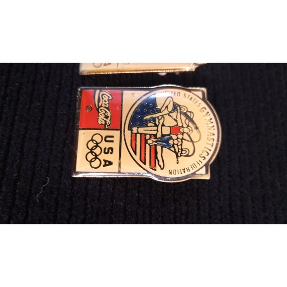 2 USA Olympic 1992 BARCELONA Coca-Cola Coke Lapel Hat Pins - Picture 7 of 8